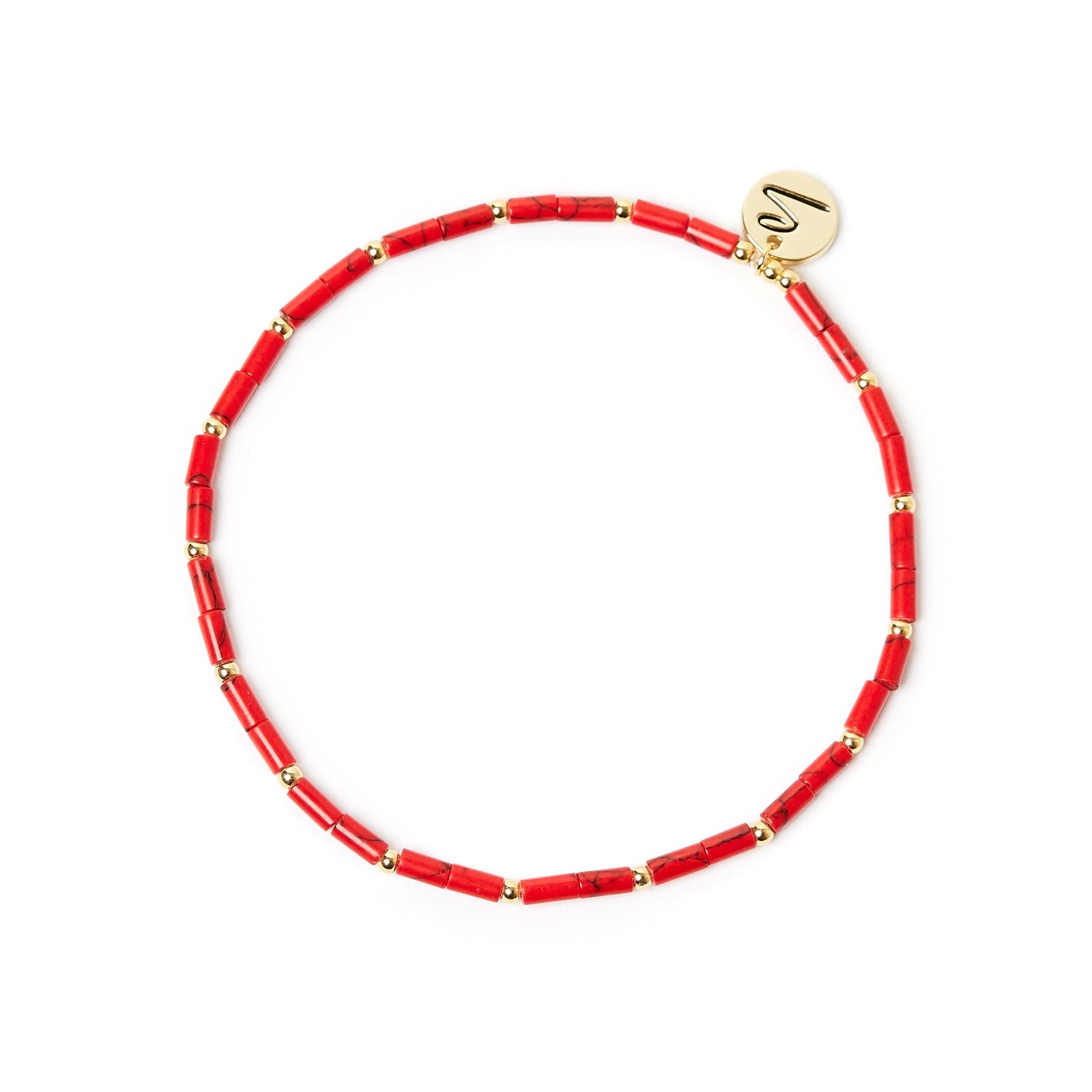Bracciale elastico beads cilindretto Juicy - Rosso - Sodini Bijoux