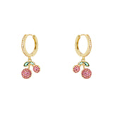 Orecchini cerchio e ciliege pavè Juicy - Multicolor - Sodini Bijoux