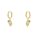 Orecchini cerchio e limone pavè Juicy - Multicolor - Sodini Bijoux