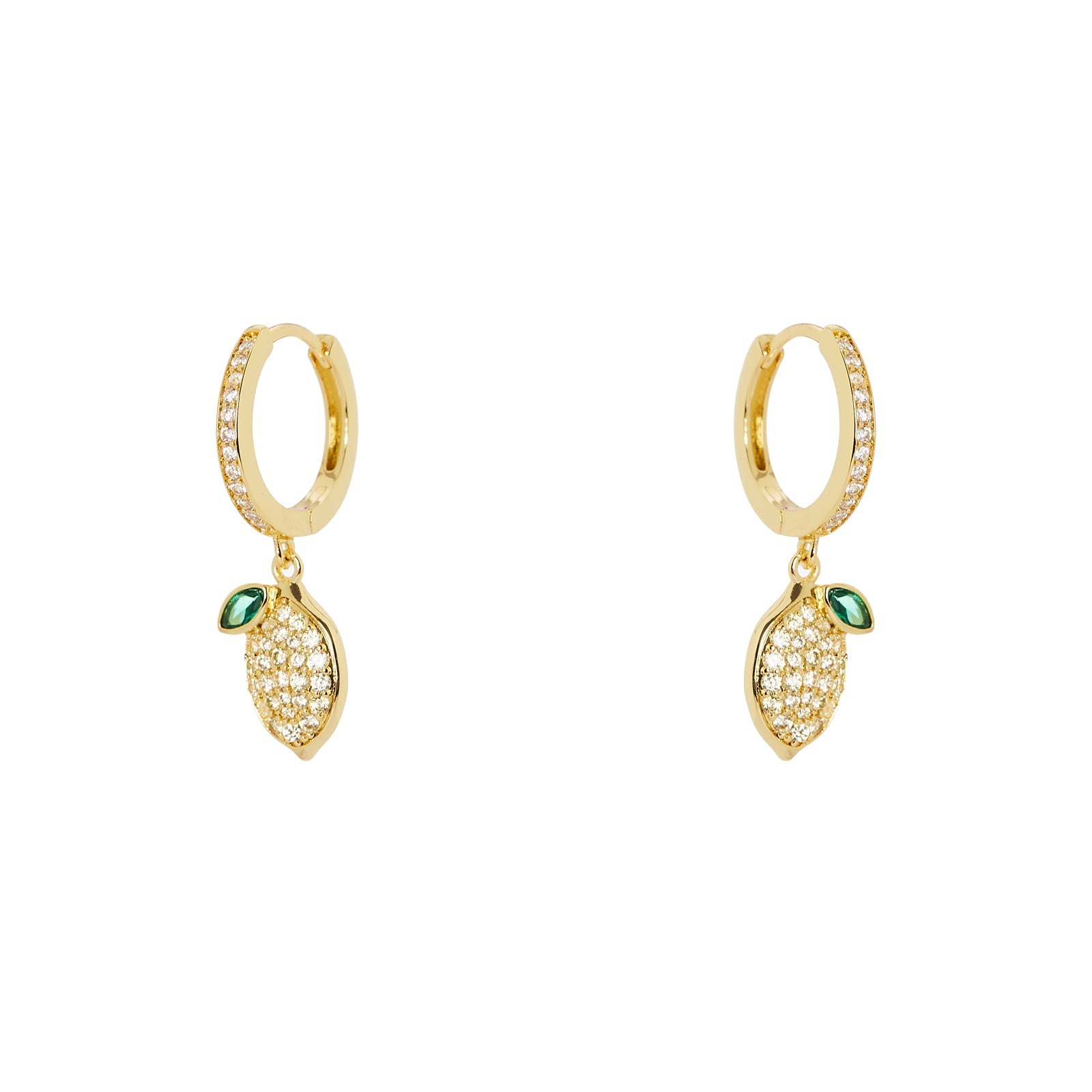 Orecchini cerchio e limone pavè Juicy - Multicolor - Sodini Bijoux