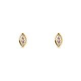 Small earrings navette Juicy - White - Sodini Bijoux