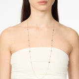 Collana lunga fiori cilindretti Juliet - Champagne - Sodini Bijoux