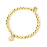 Bracciale elastico fiore pavè Juliet - Champagne - Sodini Bijoux