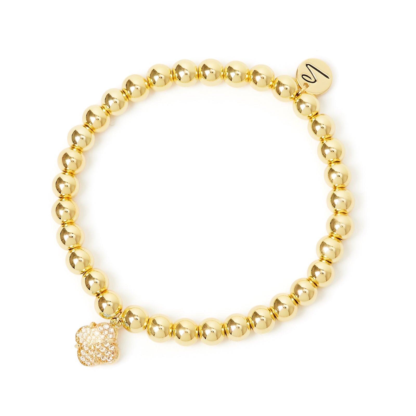 Bracciale elastico fiore pavè Juliet - Champagne - Sodini Bijoux