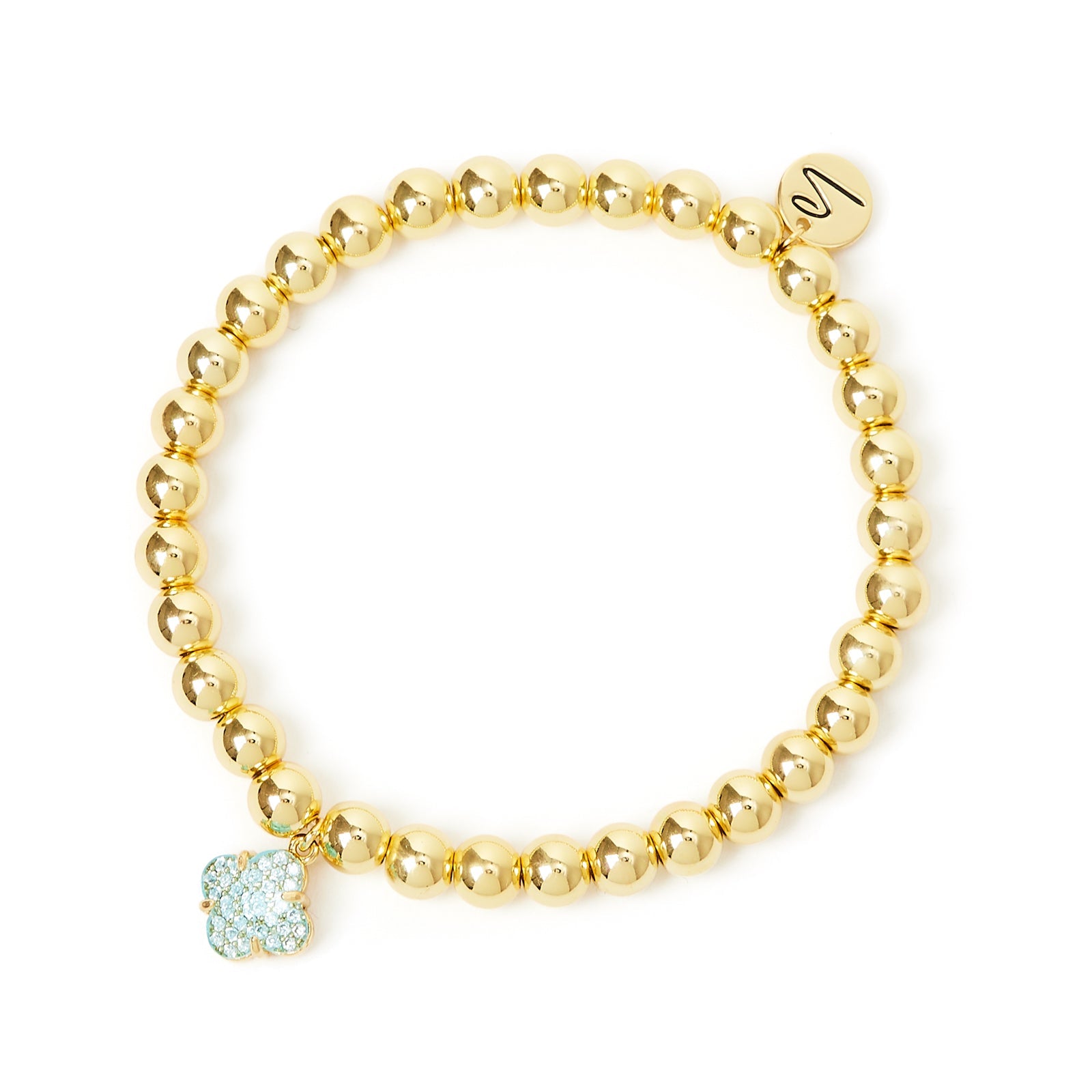 Bracciale elastico fiore pavè Juliet - Blu - Sodini Bijoux