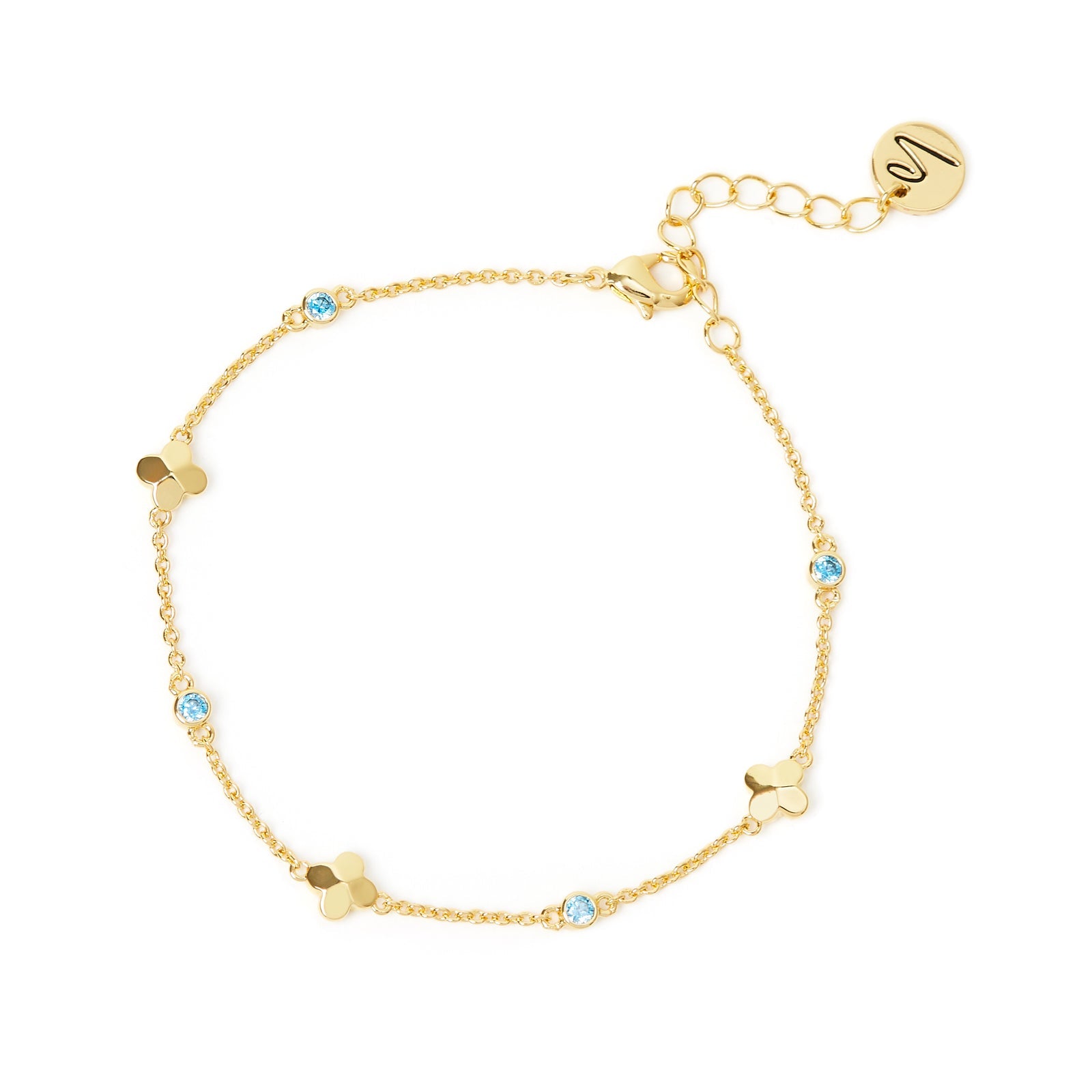 Bracciale catena fiori cilindretti Juliet - Blu - Sodini Bijoux