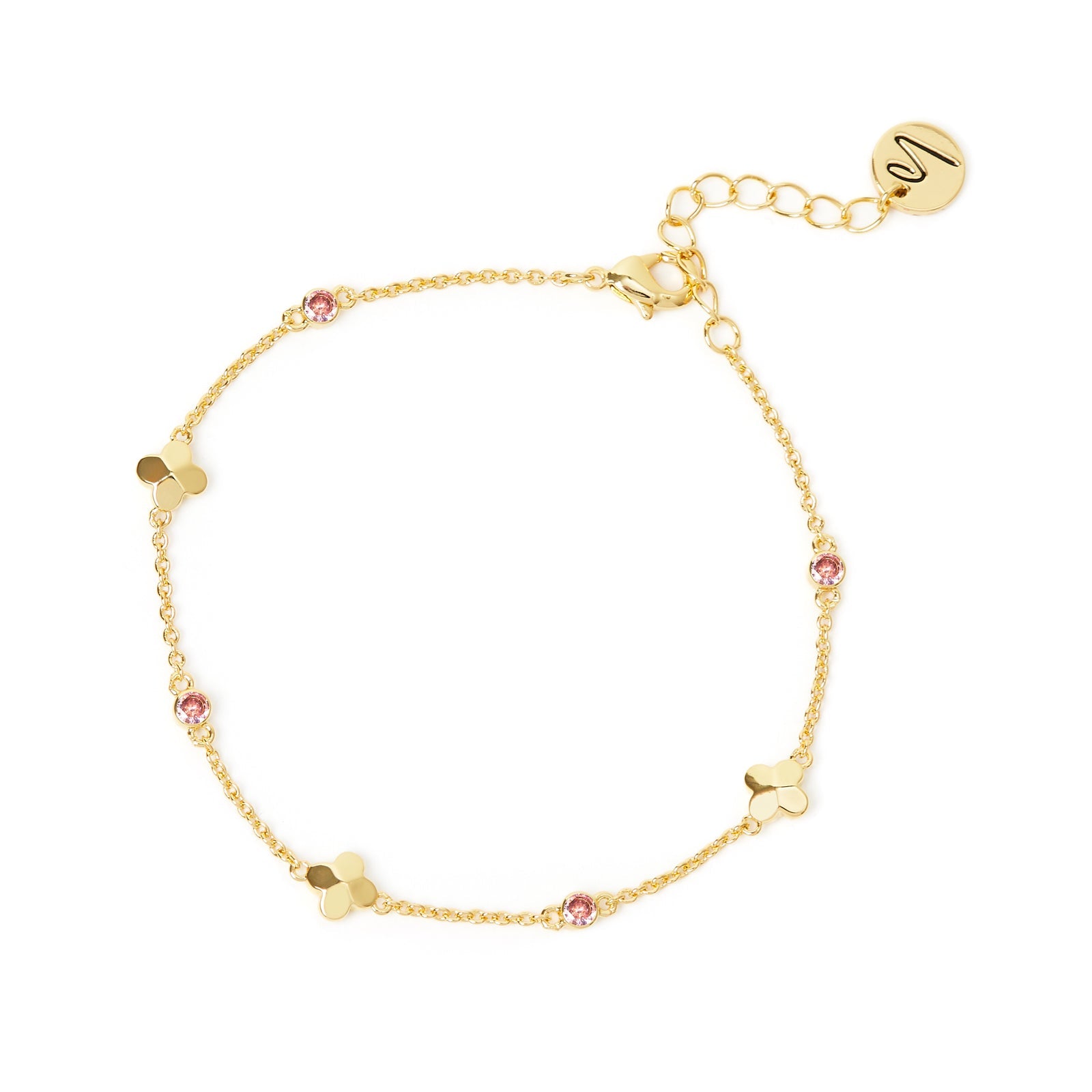 Bracciale catena fiori cilindretti Juliet - Rosa - Sodini Bijoux