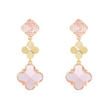 Orecchini cascata tre fiori Juliet - Rosa - Sodini Bijoux