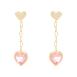 Orecchini due cuori e catena Candy Love - Rosa - Sodini Bijoux