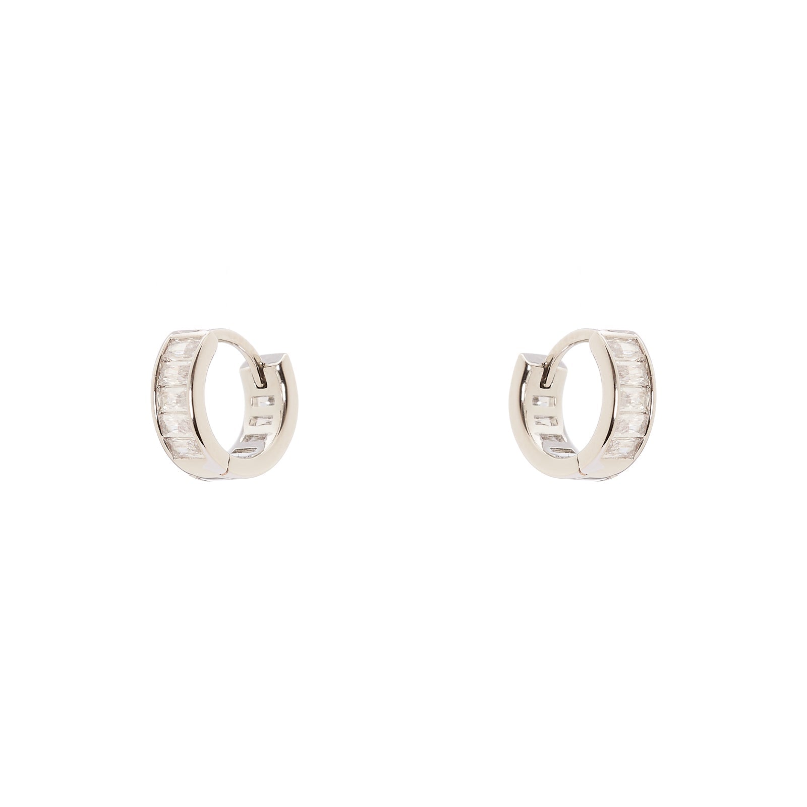 Piccoli orecchini cerchietto cristalli Pulse - Argento - Sodini Bijoux