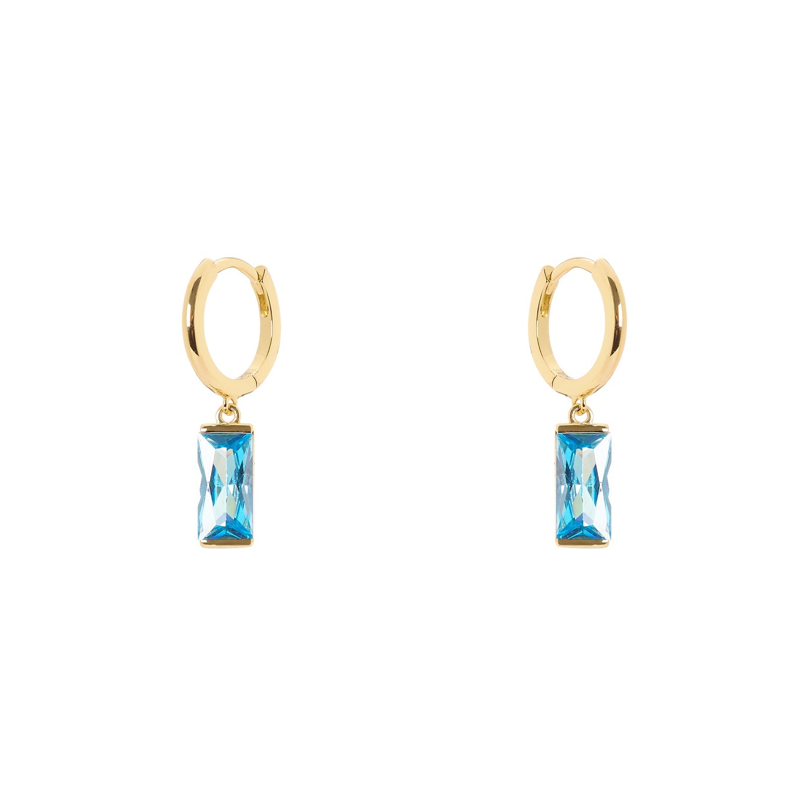 Orecchini cerchio pendente baguette Pulse - Turchese - Sodini Bijoux