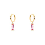 Orecchini cerchio pendente baguette Pulse - Rosa - Sodini Bijoux