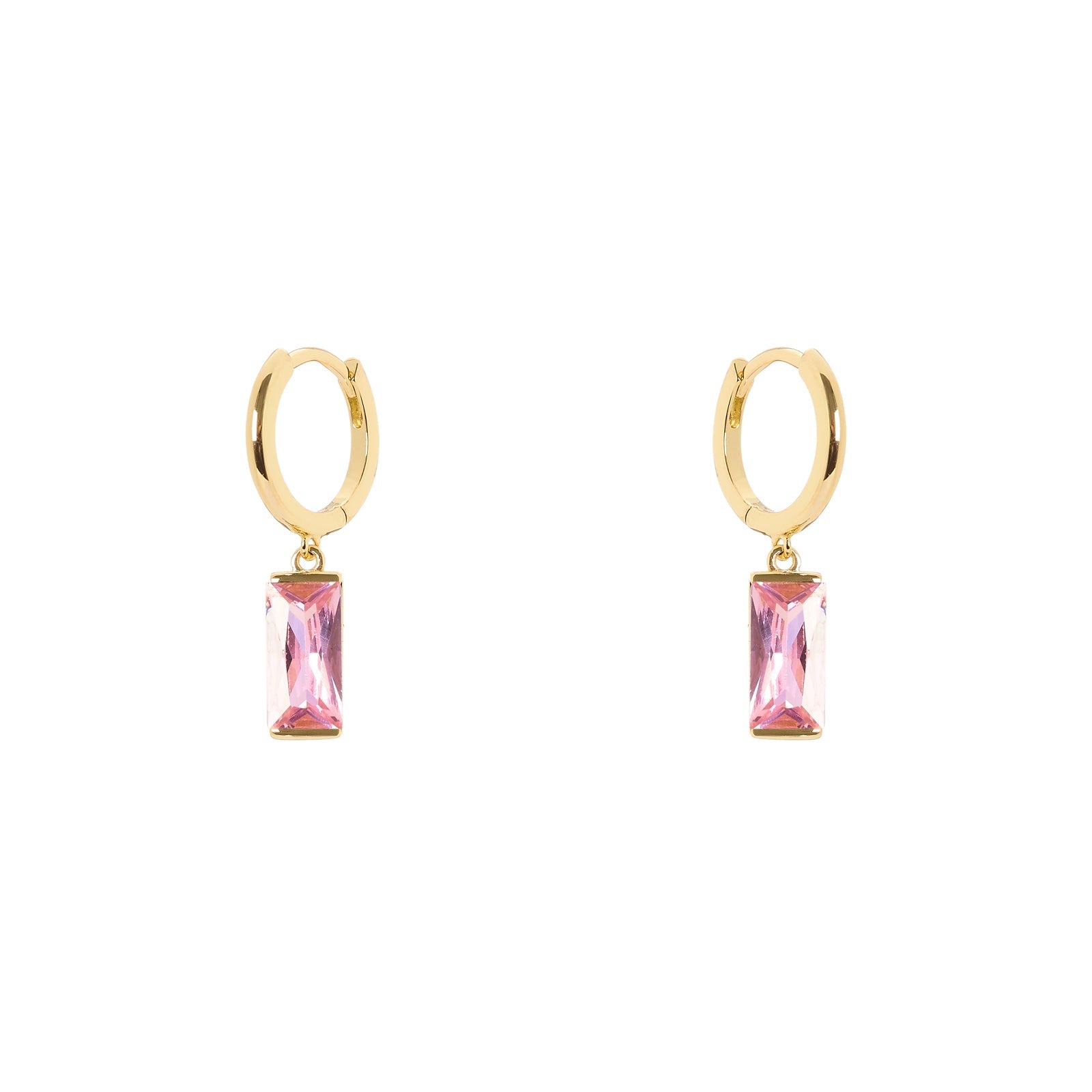Orecchini cerchio pendente baguette Pulse - Rosa - Sodini Bijoux