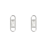 Orecchini ovali baguette Pulse - Bianco - Sodini Bijoux