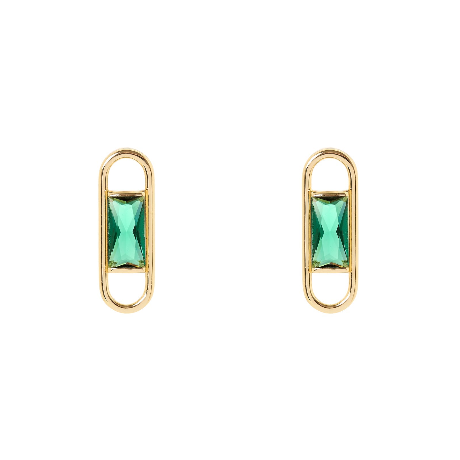 Orecchini ovali baguette Pulse - Verde - Sodini Bijoux