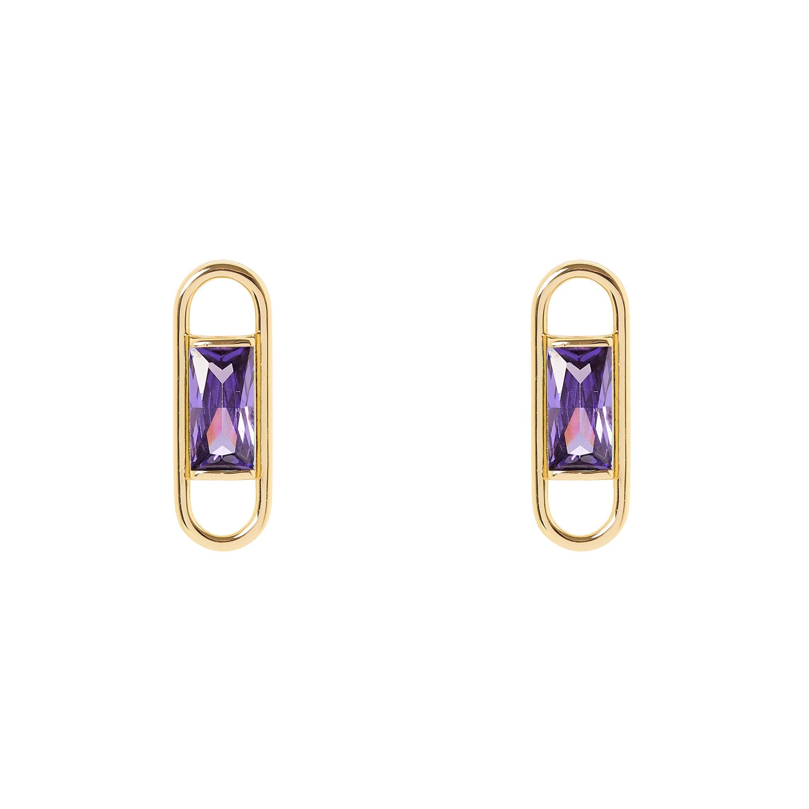 Orecchini ovali baguette Pulse - Viola - Sodini Bijoux