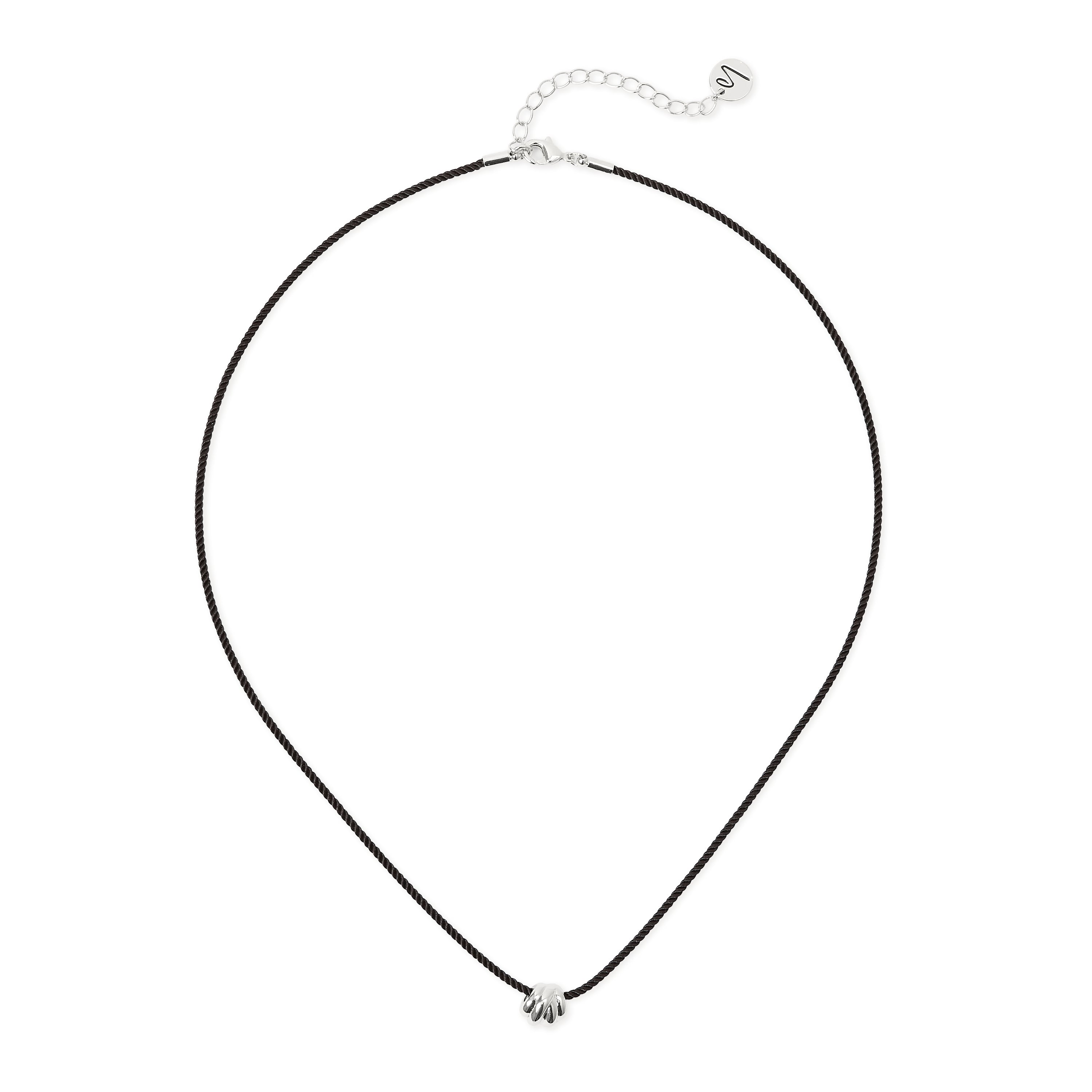 Collana corta cordino nodo Bond - Nero - Sodini Bijoux