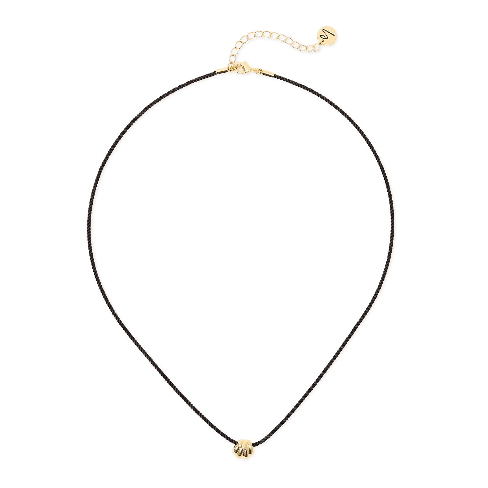 Collana corta cordino nodo Bond - Nero - Sodini Bijoux