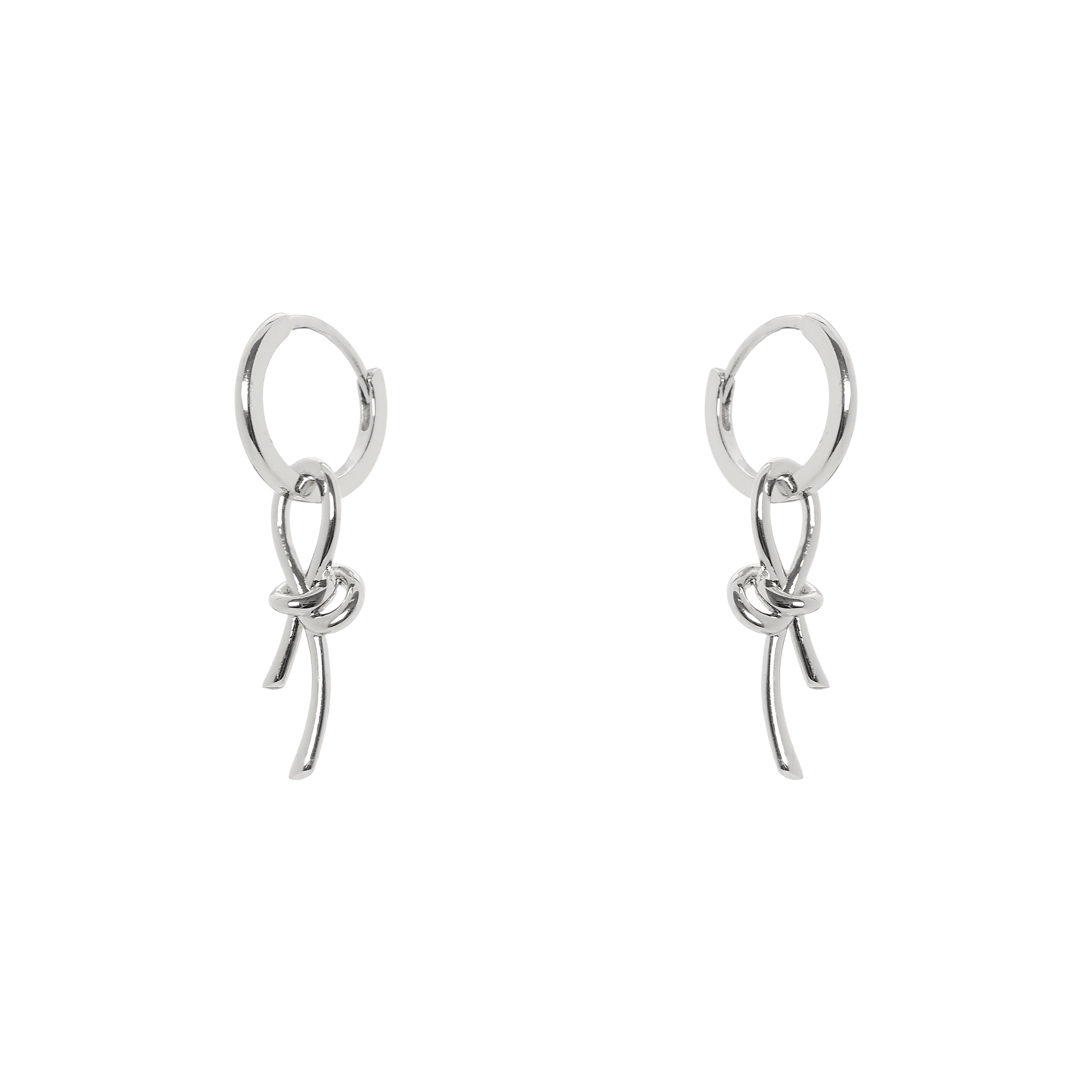 Orecchini cerchietto nodo pendente Bond - Argento - Sodini Bijoux