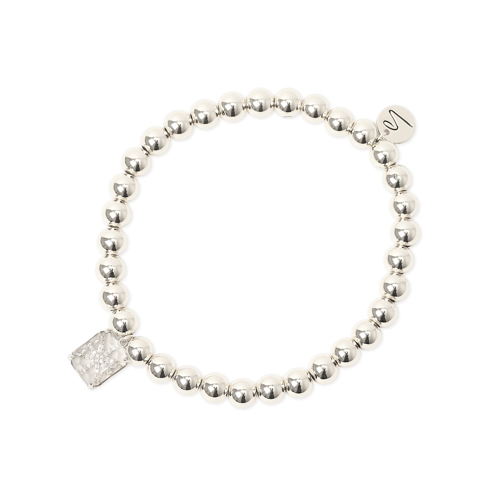 Bracciale elastico con pendente in stone glass Starlet - Argento - Sodini Bijoux