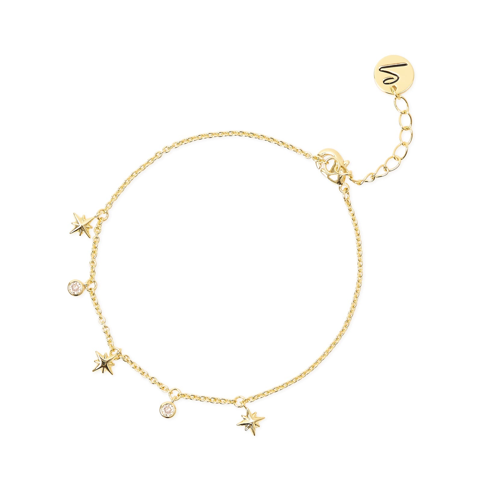 Bracciale con stelle e cristalli pendenti Starlet - Oro - Sodini Bijoux
