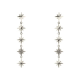Orecchini pendenti con sequenza di stelle Starlet - Argento - Sodini Bijoux