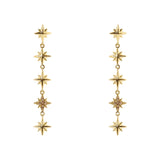 Orecchini pendenti con sequenza di stelle Starlet - Oro - Sodini Bijoux