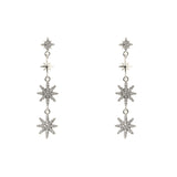 Orecchini pendenti in pavè e stelle Starlet - Argento - Sodini Bijoux