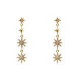 Orecchini pendenti in pavè e stelle Starlet - Oro - Sodini Bijoux