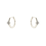 Orecchini a cerchio con stella in pavé di zirconi Starlet - Argento - Sodini Bijoux