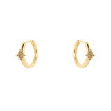 Orecchini a cerchio con stella in pavé di zirconi Starlet - Oro - Sodini Bijoux