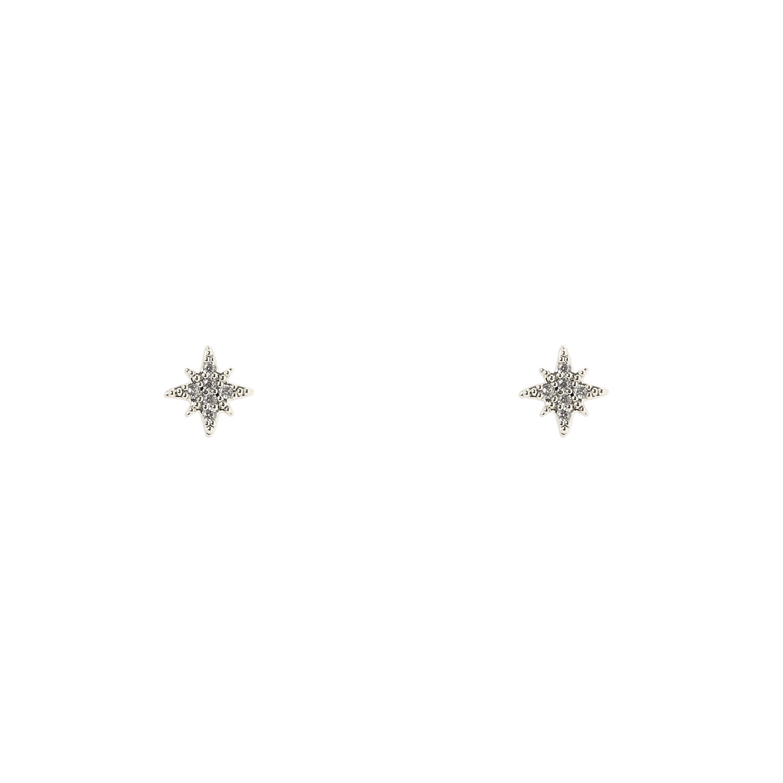 Orecchini con piccola stella in pavé di zirconi Starlet - Argento - Sodini Bijoux