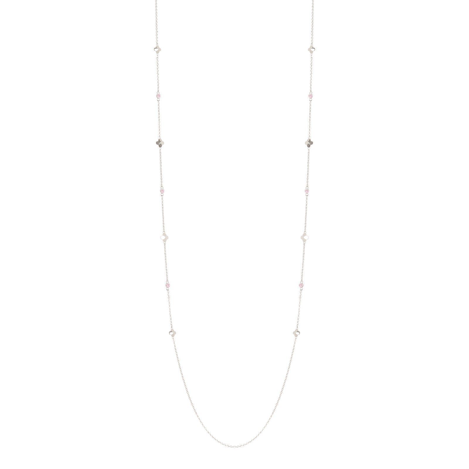 Collana lunga fiorellini e cristalli Juliet - Argento - Sodini Bijoux