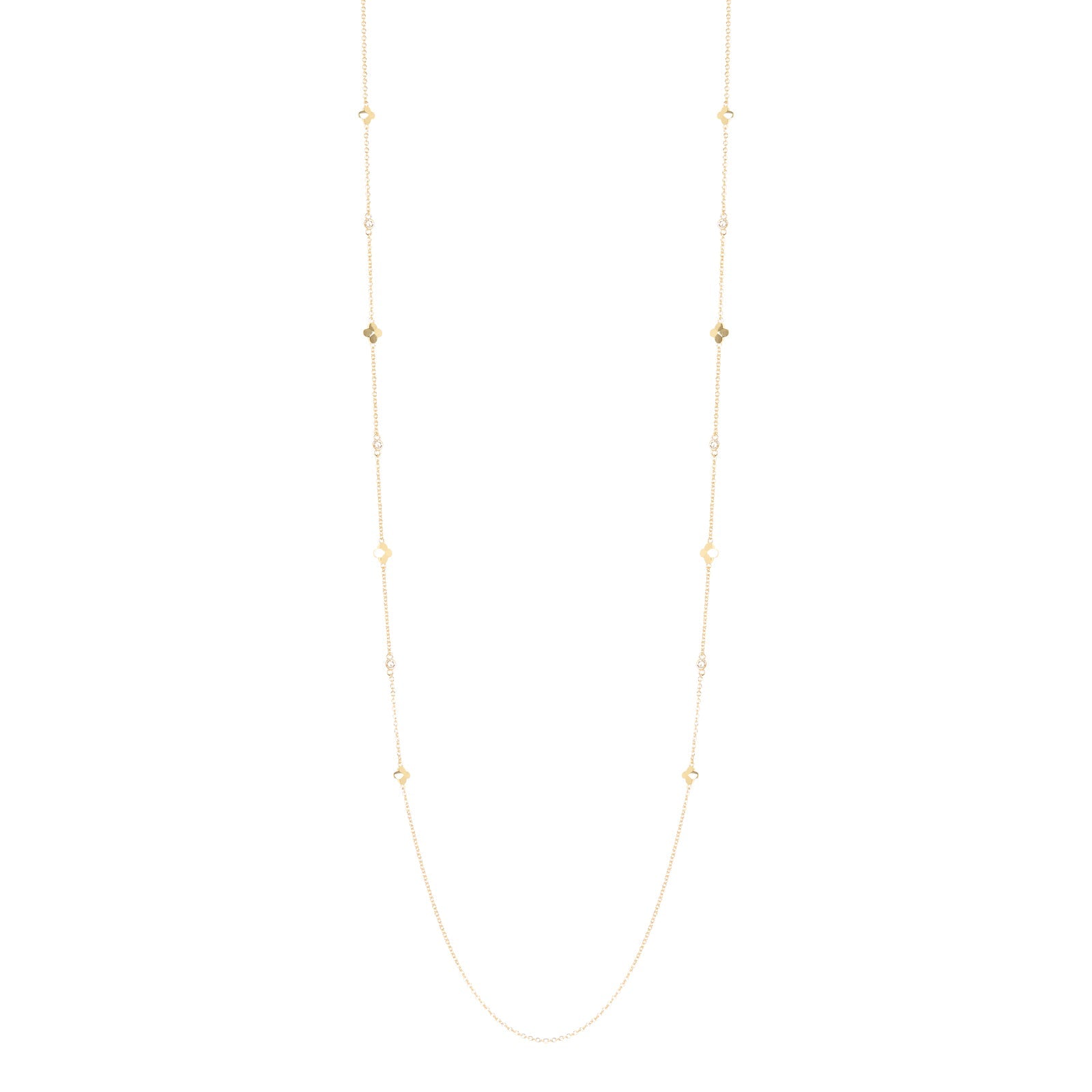Collana lunga fiorellini e cristalli Juliet - Oro - Sodini Bijoux