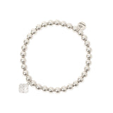 Bracciale elastico sfere fiore pavè Juliet - Argento - Sodini Bijoux