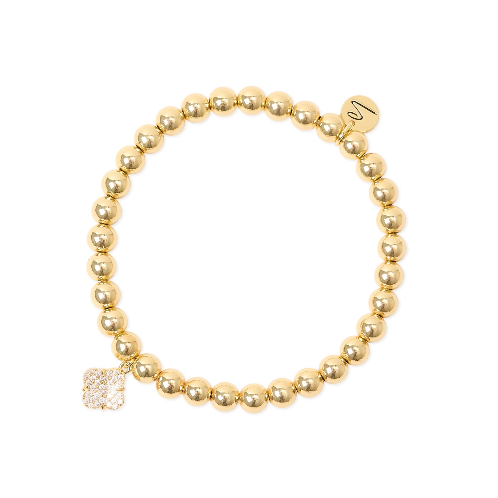 Bracciale elastico sfere fiore pavè Juliet - Oro - Sodini Bijoux