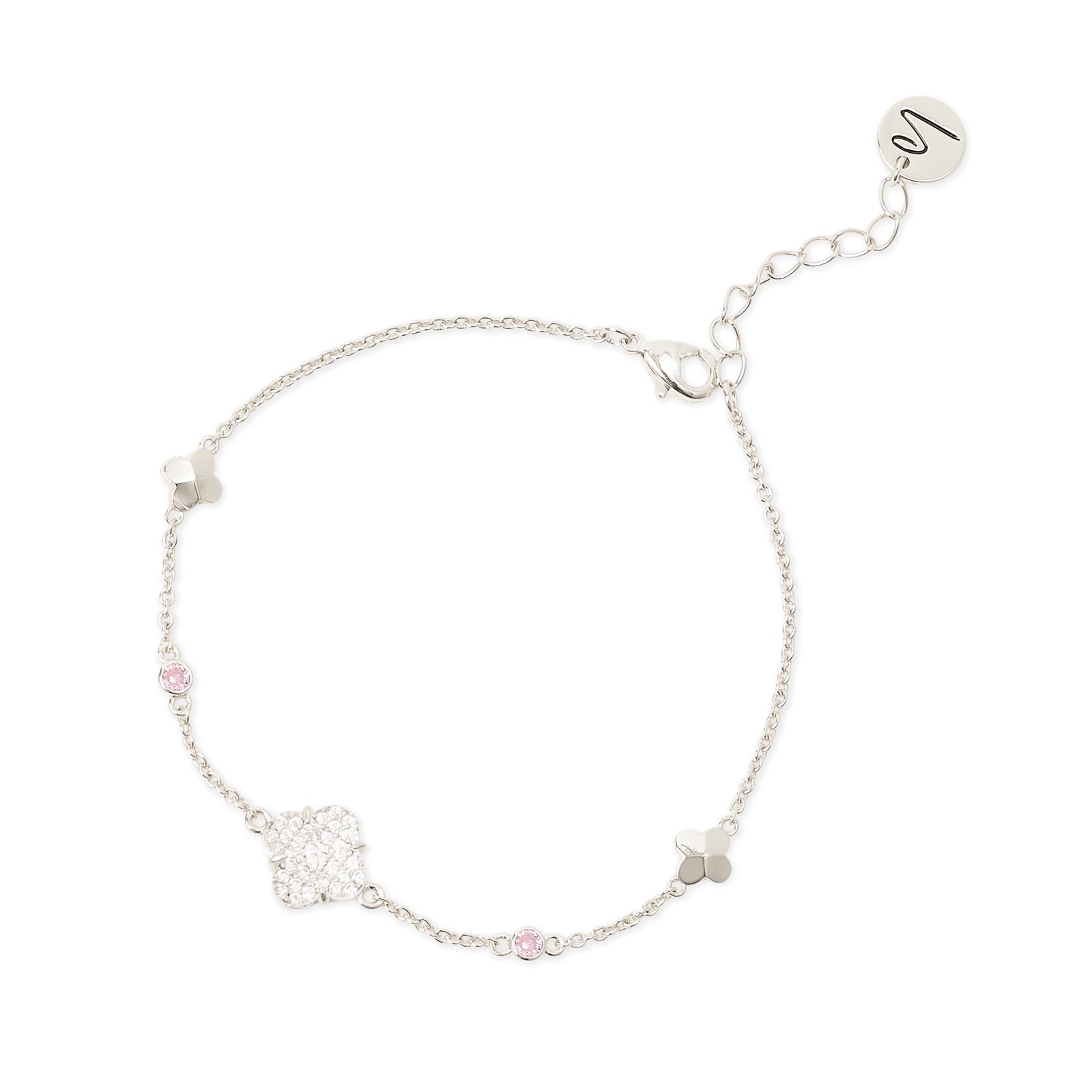 Bracciale fiorellini e cristalli pavè Juliet - Argento - Sodini Bijoux