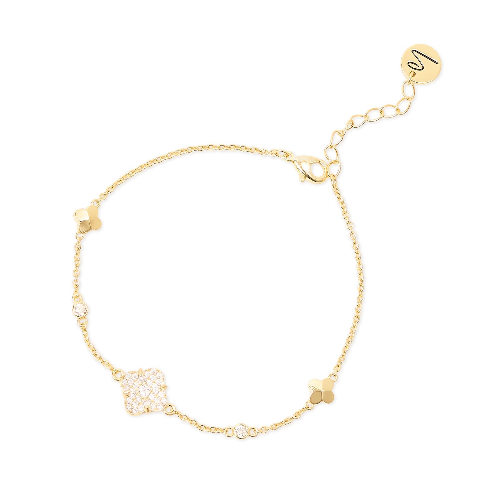 Bracciale fiorellini e cristalli pavè Juliet - Oro - Sodini Bijoux