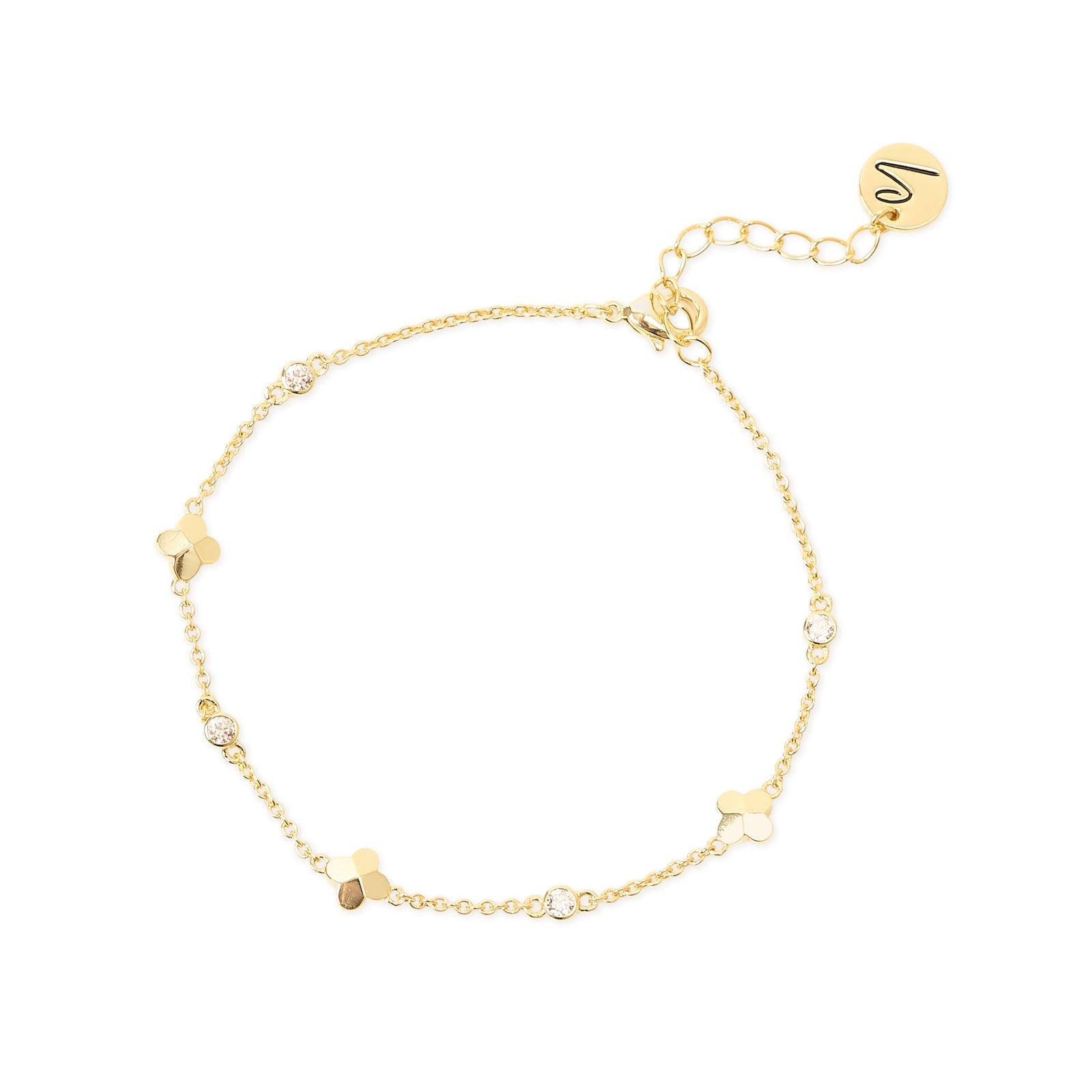Bracciale fiorellini e cristalli Juliet - Oro - Sodini Bijoux