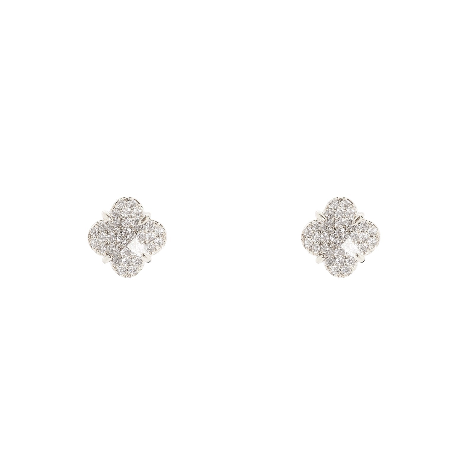 Orecchini fiore pavè Juliet - Argento - Sodini Bijoux