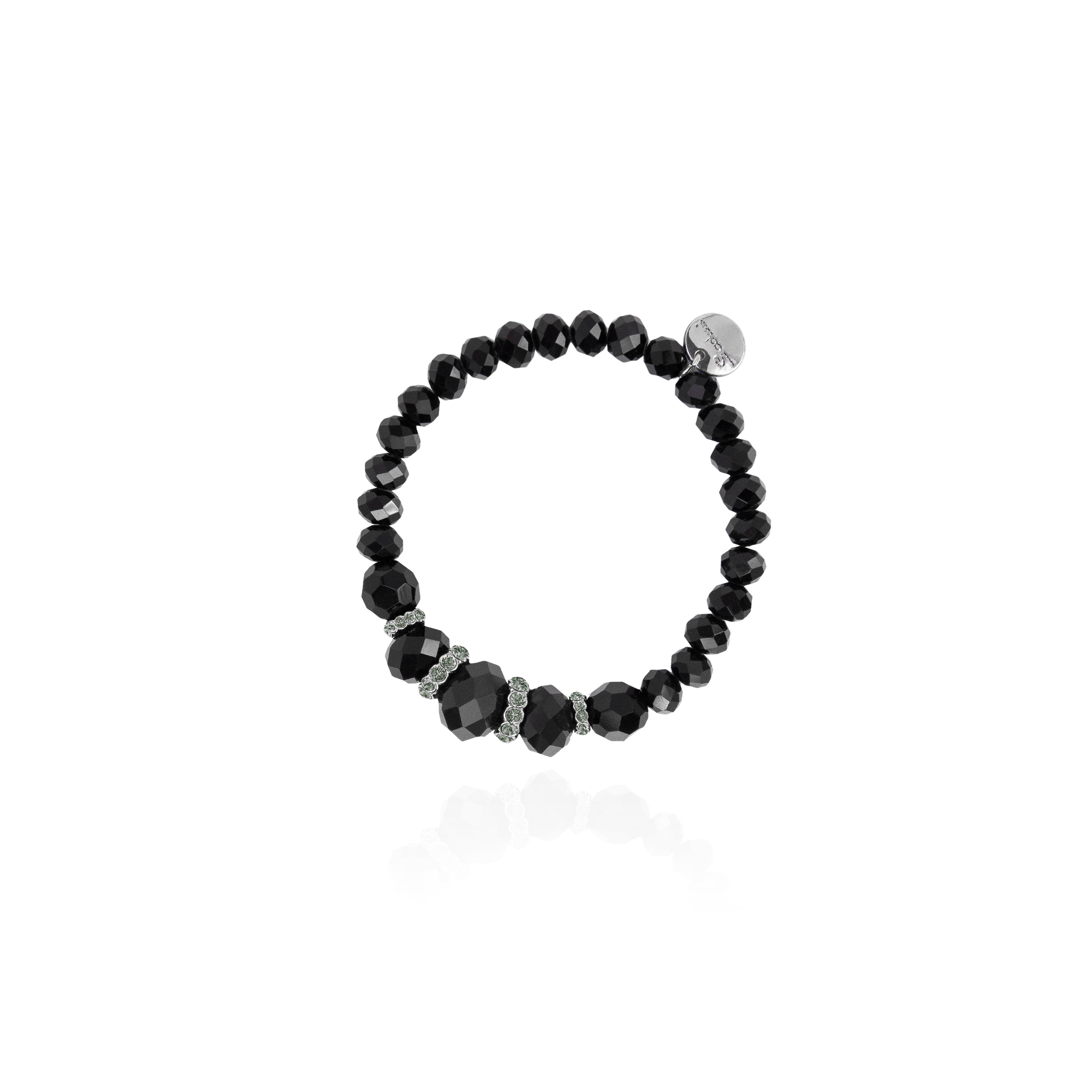 Bracciale elastico con cristalli Queen of the Disco - Grigio - Sodini Bijoux