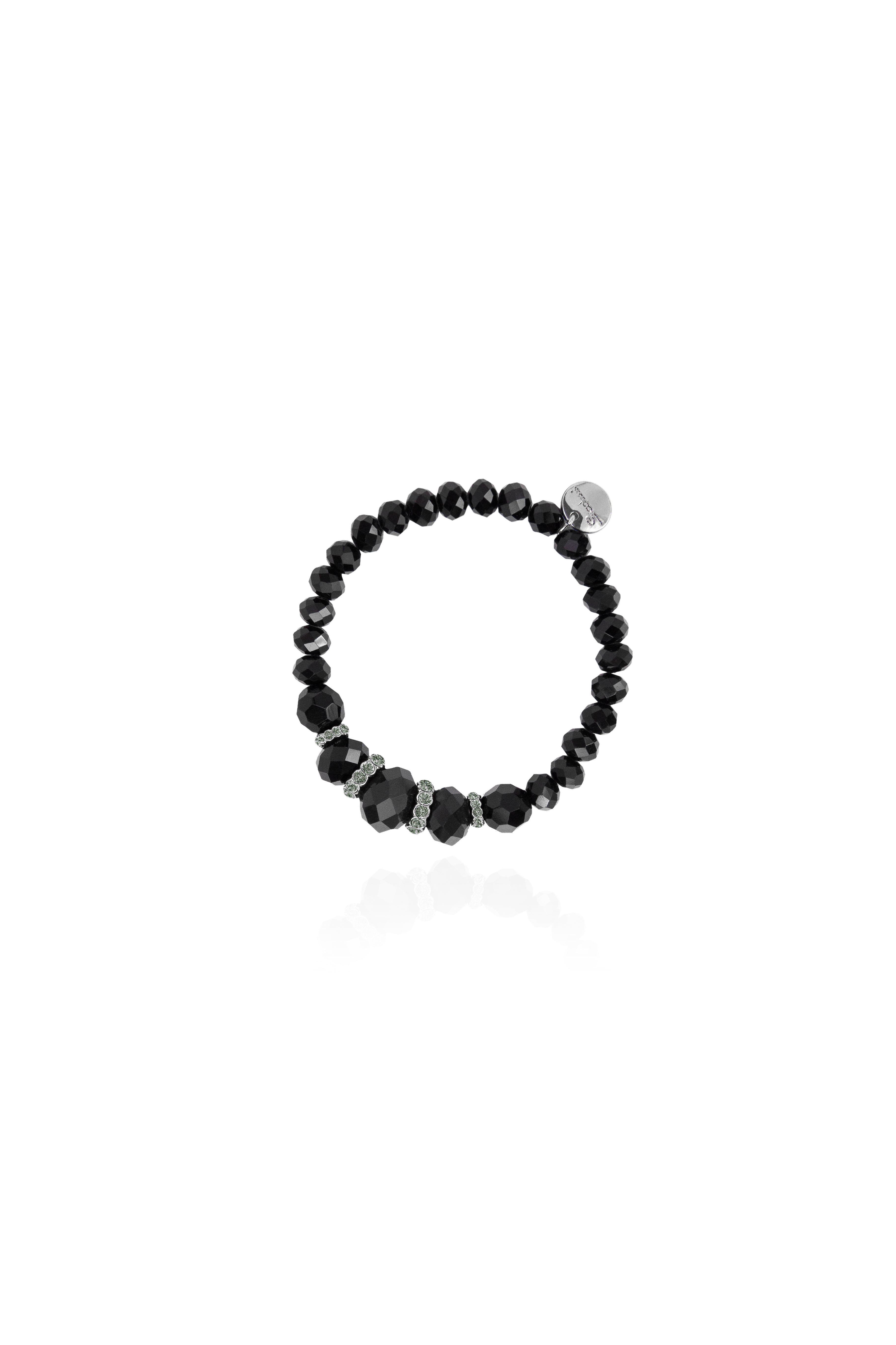 Bracciale elastico con cristalli Queen of the Disco - Grigio - Sodini Bijoux