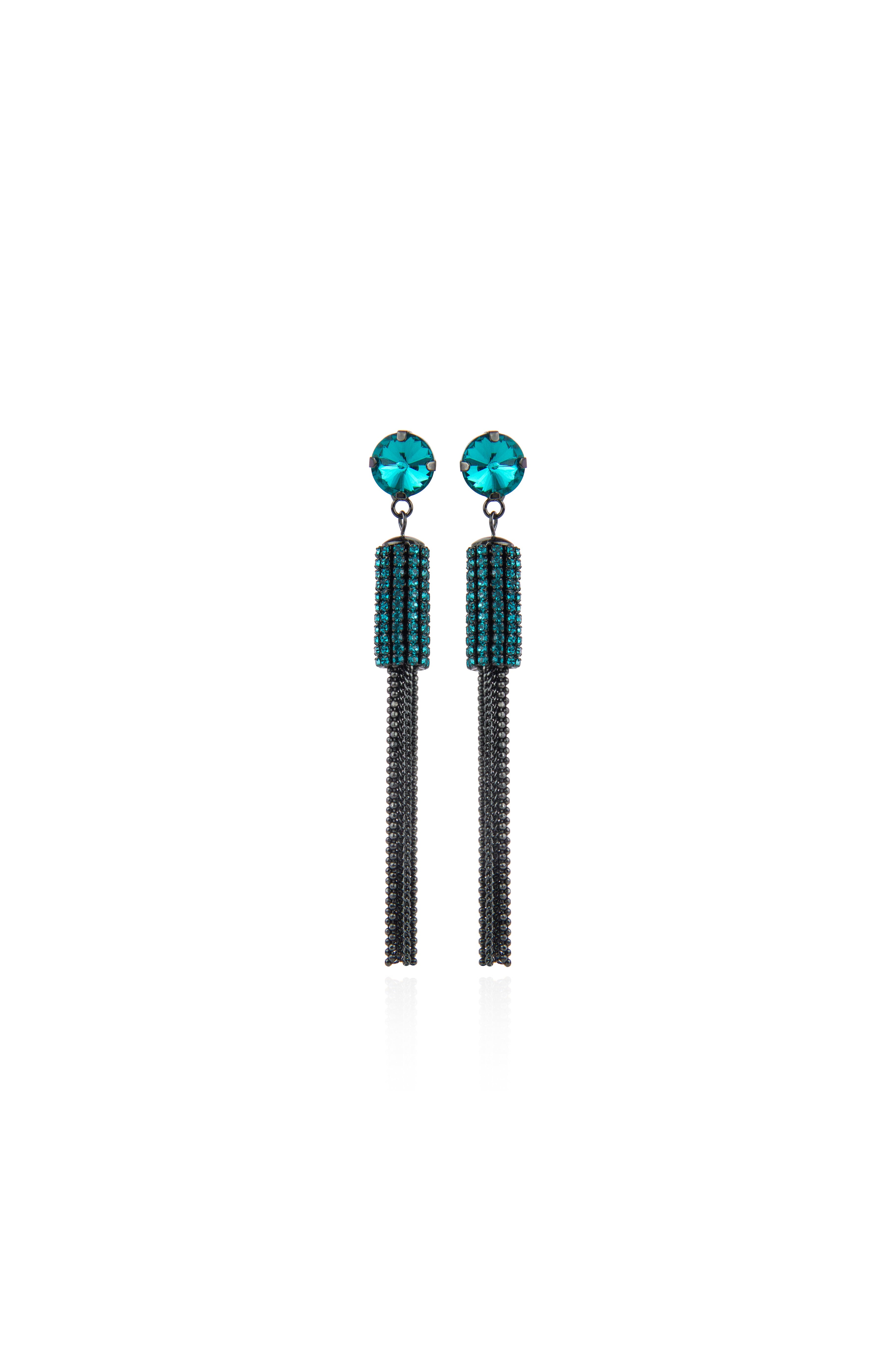 Orecchini nappa in metallo Queen of the Disco - Verde - Sodini Bijoux