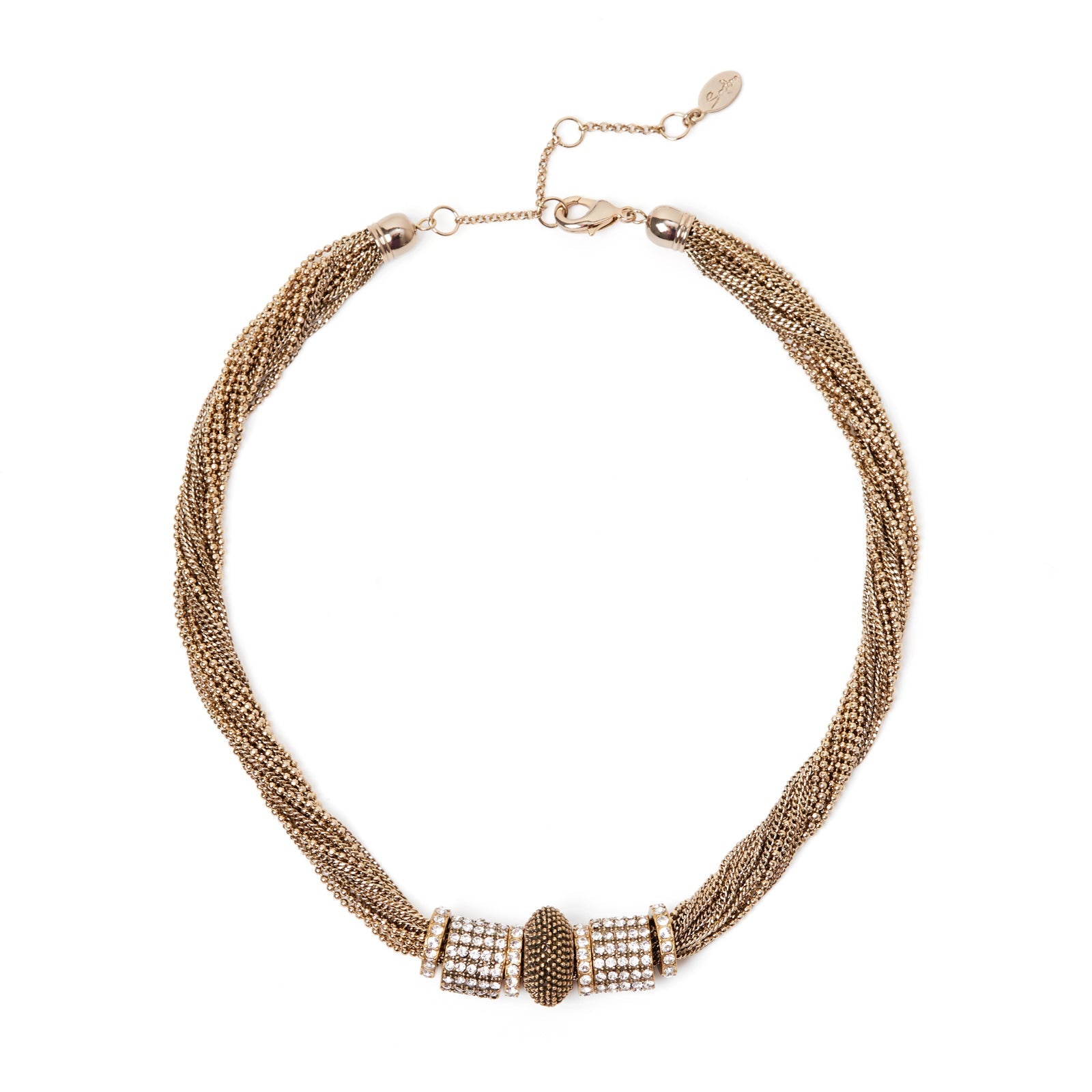 Girocollo con catene e cristalli Queen of the Disco - Bianco - Sodini Bijoux