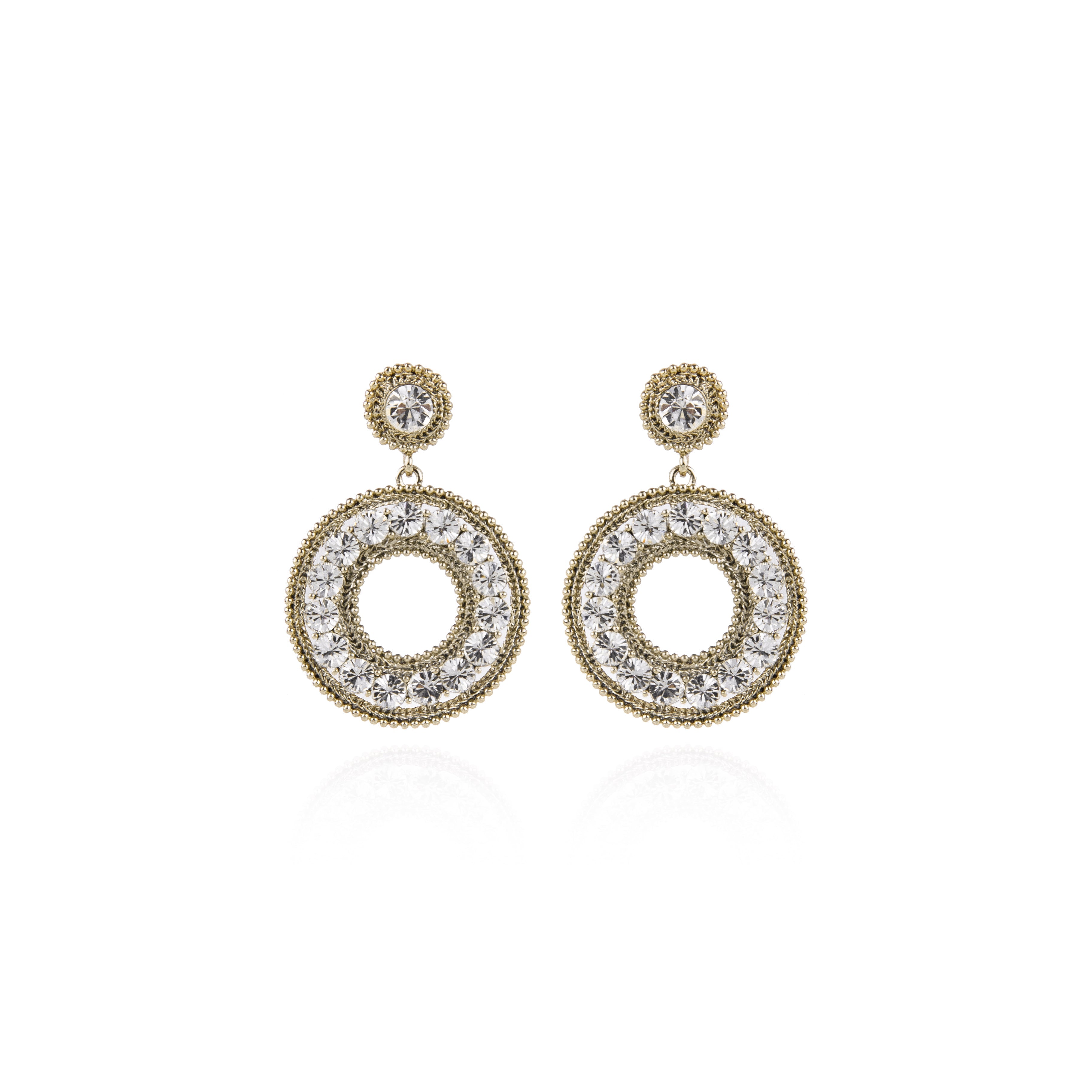 Orecchini con pendente a cerchio Queen of the Disco - Bianco - Sodini Bijoux