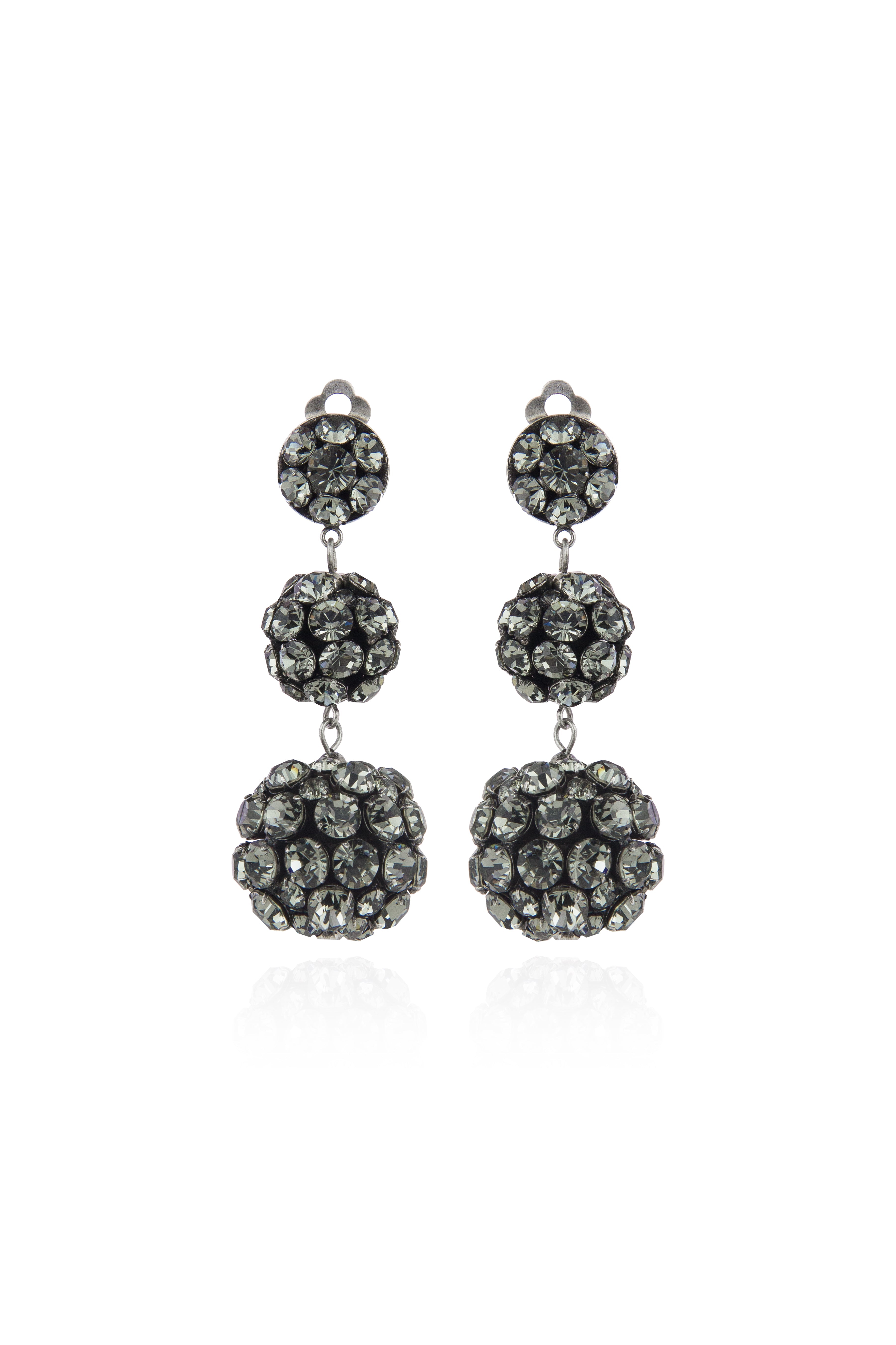 Orecchini con tre boules Queen of the Disco - Grigio - Sodini Bijoux