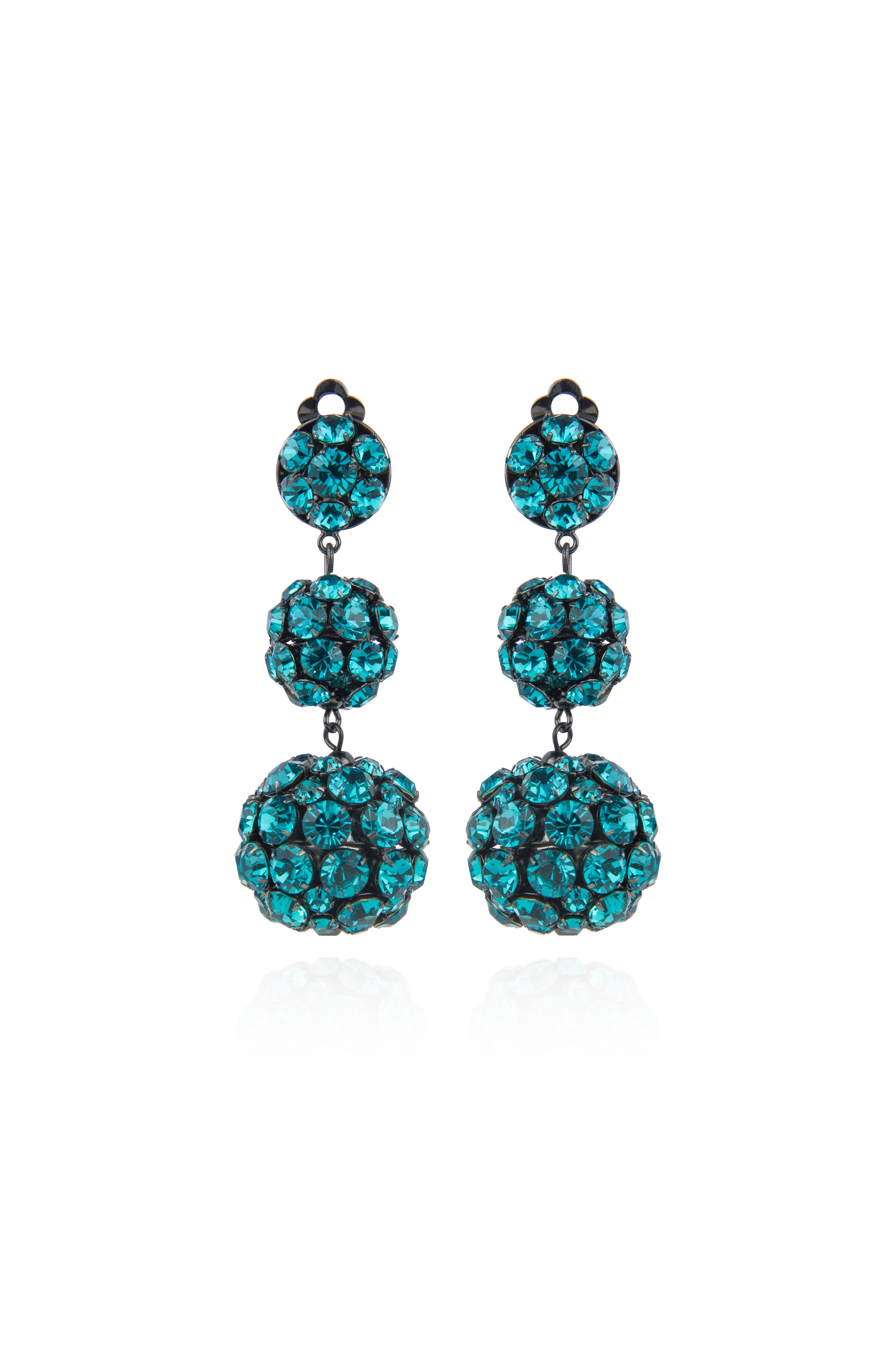 Orecchini con tre boules Queen of the Disco - Verde - Sodini Bijoux