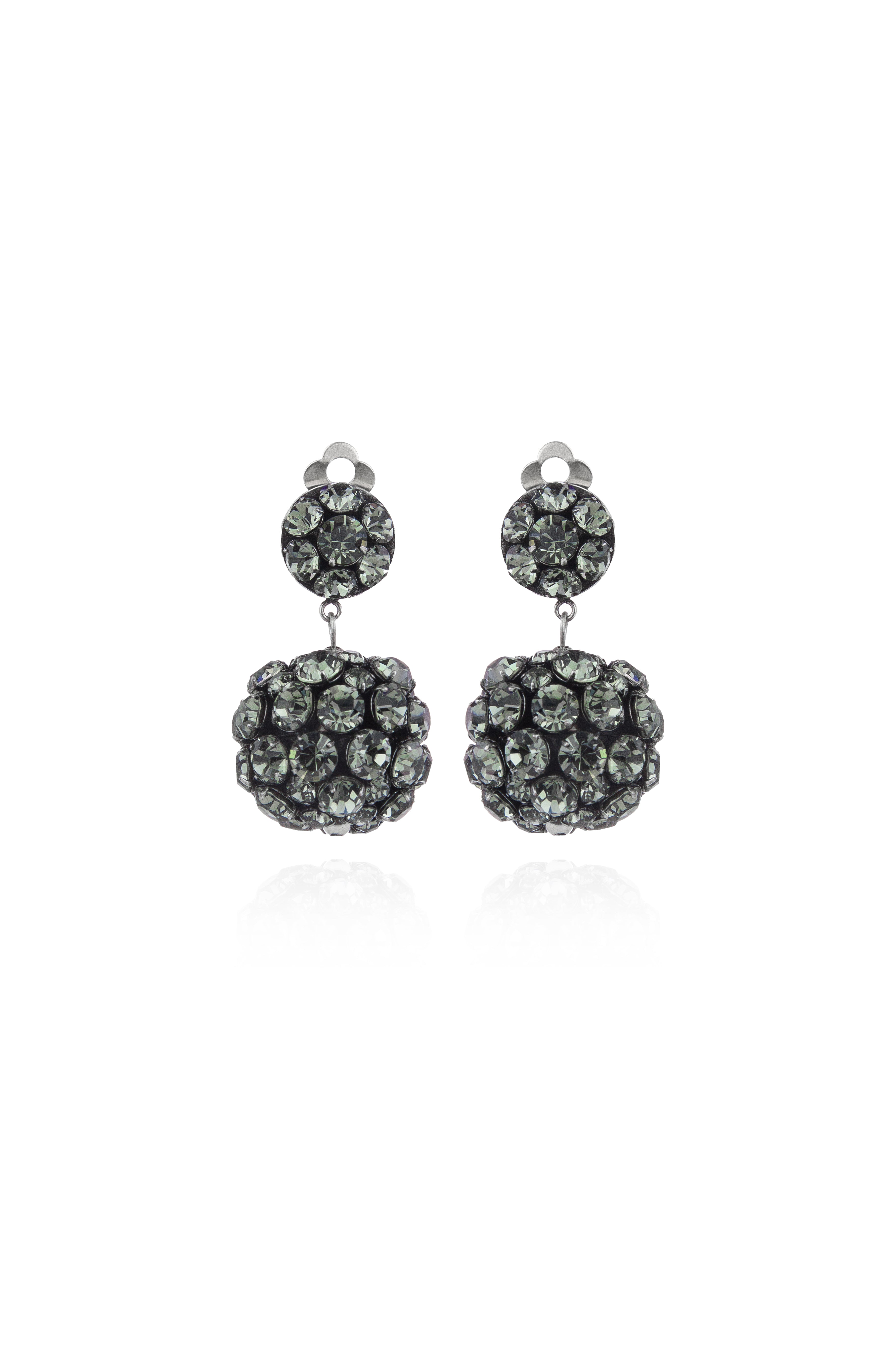 Orecchini con tre boules Queen of the Disco - Grigio - Sodini Bijoux