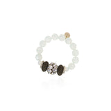 Bracciale elastico maxi boule Queen of  the Disco - Bianco - Sodini Bijoux