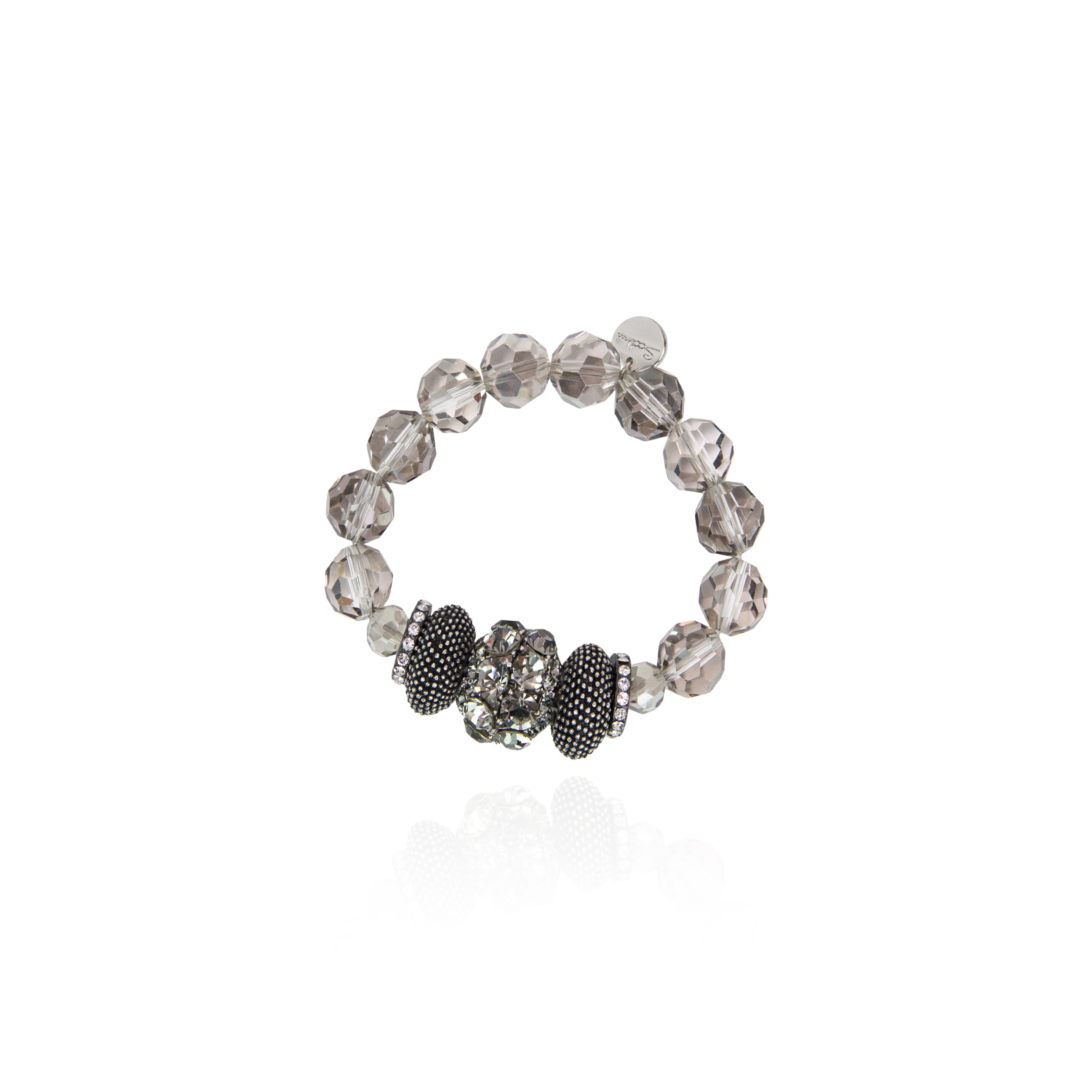 Bracciale elastico maxi boule Queen of  the Disco - Grigio - Sodini Bijoux